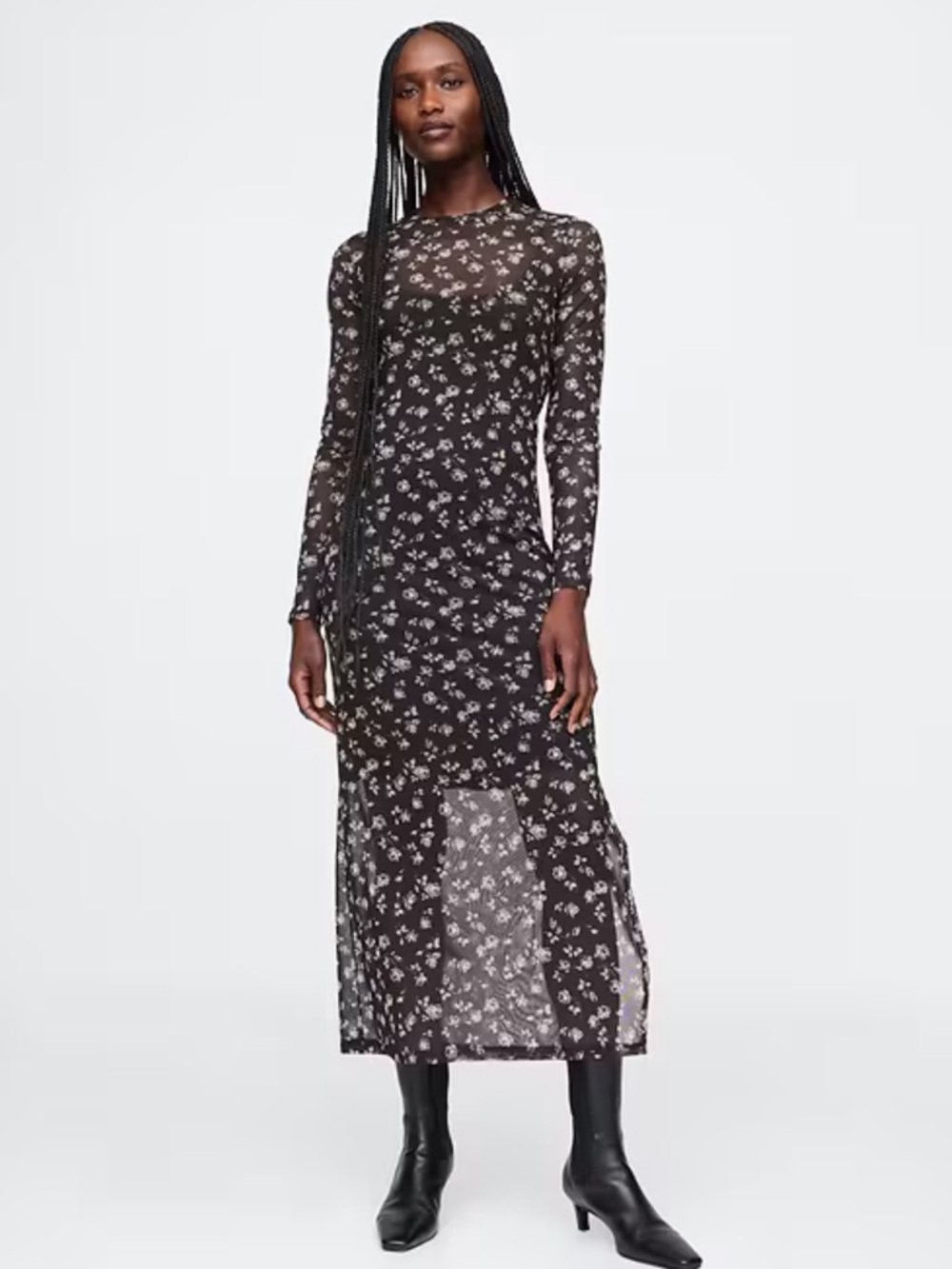 Gap Mesh Midi Dress